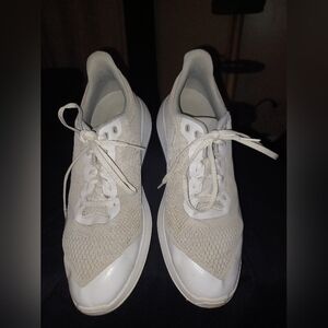 Mens Size 11 Footjoy Spikeless Golf Shoes White And Tan Very Nice